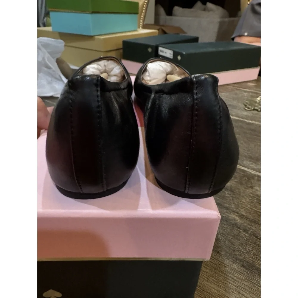 Kate Spade Kora Black Leather Ballet Flats Shoes Women Size 6.5‎